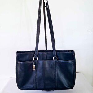 Tignanello Black Leather Computer Business Satchel Shoulder Bag